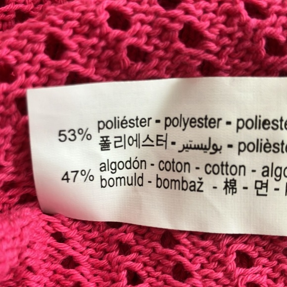 NEW Zara crochet knit crop top cotton pink Medium M - Picture 8 of 10